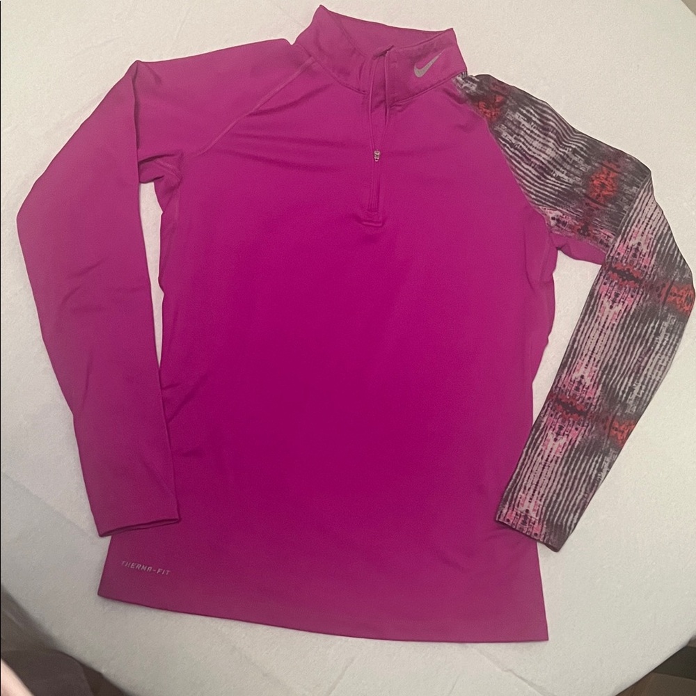 Nike Women's Pink and Black Short Sleeve Tee - Picture 1 of 5